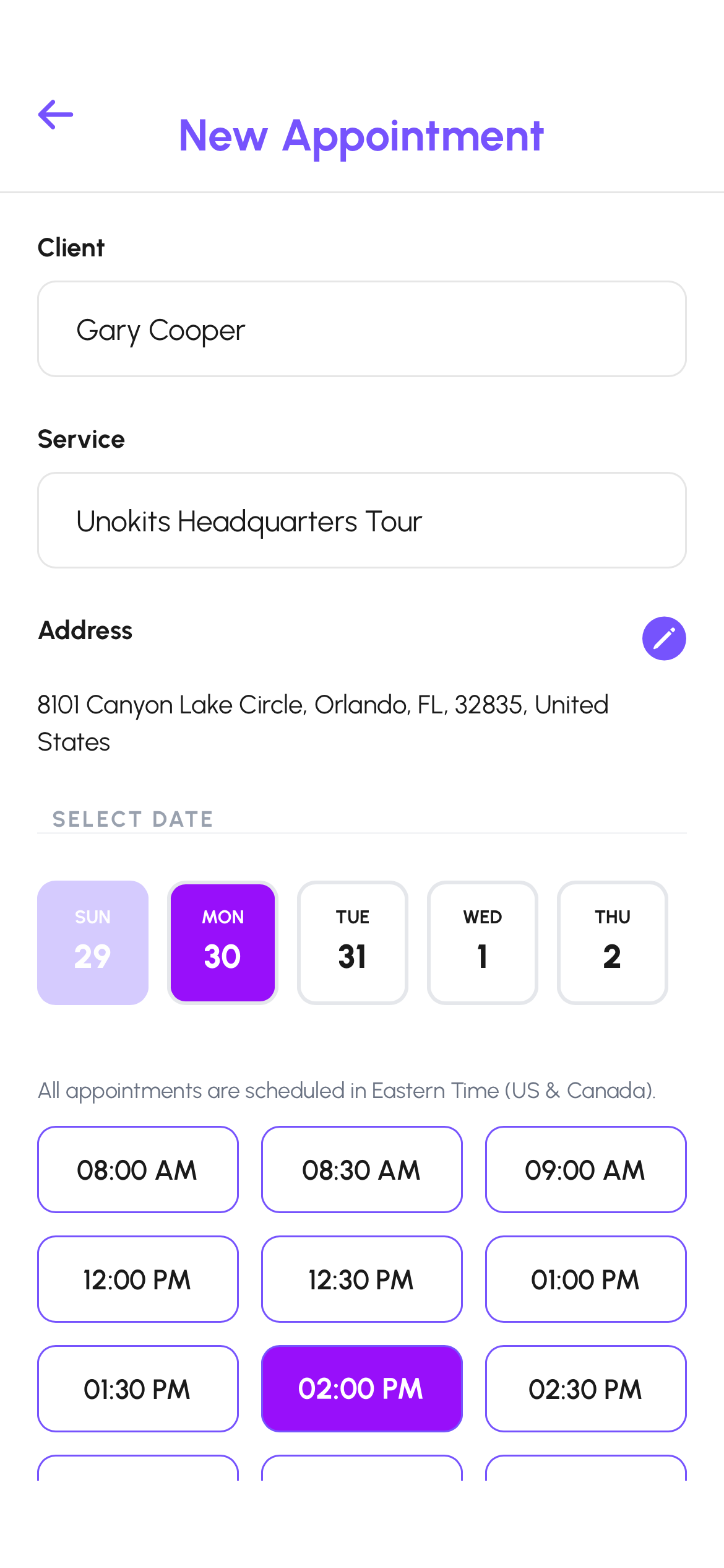 Scheduling Interface