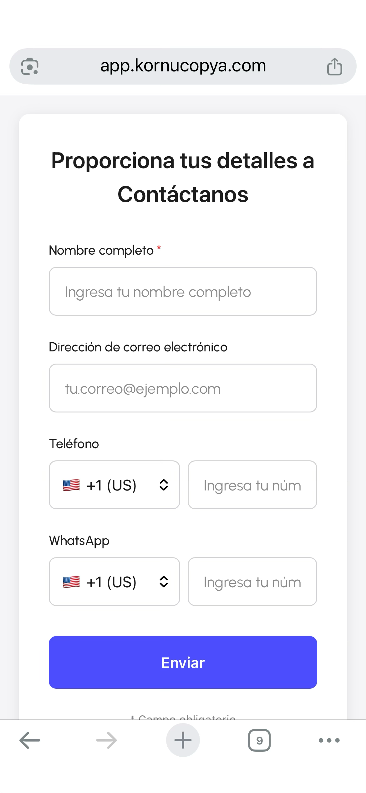 Formulario público de prospectos